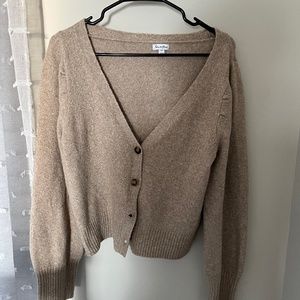 Cropped cardigan taupe